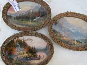 lot 166 image: THOMAS KINCADE Art- Serenity #A1267, Tranquility A1263, Harmony A1107  all 7.5