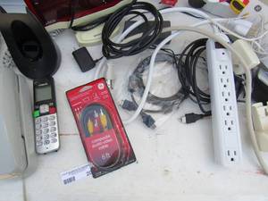 lot 203 image: CORD lot- extension, home phones, coax cable, plugs