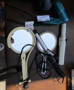 lot 225 image: 2 Revlon 1600 watt blow dryers, Conair curler and thermacell curler and 2 handheld mirrors