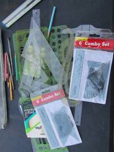 lot 261 image: Art pencils, stencils and rulers