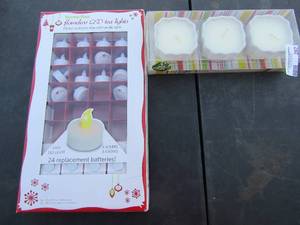 lot 267 image: New citronella candles x3 and LED flameless tea lights (preowned)
