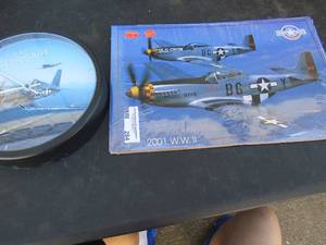lot 284 image: F4U corsair plane clock 2001 WWII 2001 plane calendar