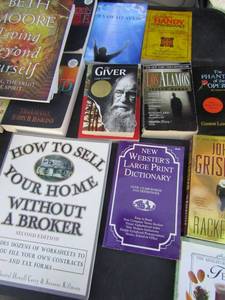 lot 289 image: Large lot of books- mystery, john grisom, Gaston leioux, The Giver, Jonathan Kellerman and many more