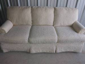 lot 44 image: Highland House off white couch  33x77