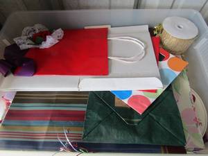lot 154 image: Christmas lot- paper, bags, bows and more