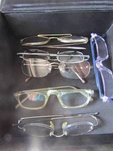 lot 308 image: Chanel box with various eyeglasses magnavision plus 2.80