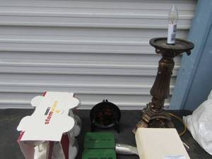 lot 329 image: Two vintage snake bite kits, Hand painted art export hanui plate and stand luminark wine glasses pt3301 tiff any gold lamp no shade