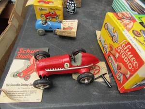 lot 331 image: Schuco micro racer #1042 has original paperwork and box    Schuco studio racer 1080 steerable driving school driving car