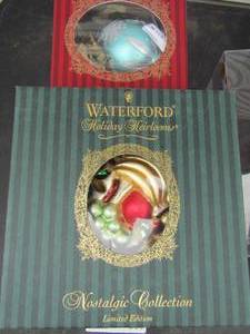 lot 356 image: Waterford Holiday Heirloom ornament Nostalgic limited edition   &  Ice flower jeweled egg ornament