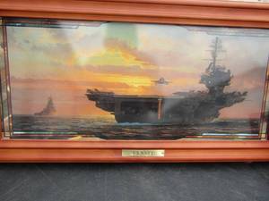 lot 368 image: Lighted box with US Navy ship picture Dawn of freedom  LIMITED #A1675