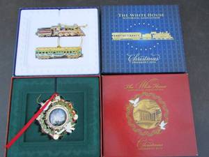 lot 193 image: 2014 White House Christmas ornaments  2014 Train ornaments  & 2013 Whitehouse
