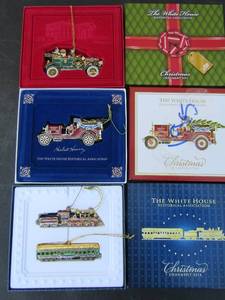 lot 195 image: Three Whitehouse historical christmas ornaments  2012, 2014, 2016
