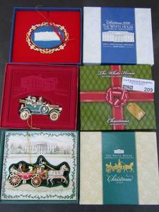 lot 209 image: 3 White House Christmas ornaments  2012, 200th Anniversary  2000  and 2001