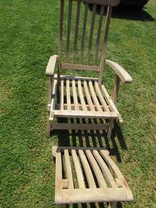 lot 434 image: Wood Adirondack Chair With Footstool