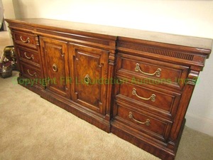 lot 76 image: Heritage wood door drawer buffet credenza, 78 x 19 x 32, matches lot 59