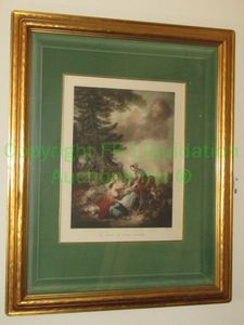 lot 97 image: Framed and matted lithograph La diseuse de bonne aventure by Franois Boucher, 33 x 41