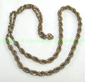 lot 429 image: 14K Gold heavy Rope twist 20L Necklace. Clasp Marked 14K