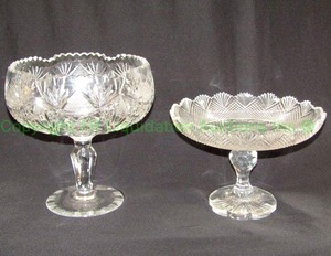 lot 92 image: Wheel cut lead crystal compotes