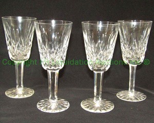 lot 94 image: Waterford crystal Lismore water goblet set, Marked