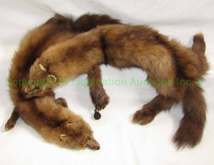 lot 96 image: Genuine 1950s mink stole two full body wrap scarf