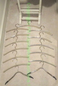 lot 407 image: Brass clothing hanger set and gentlemens suit butler stand