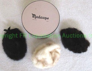lot 575 image: Genuine mink fur hats including Madcaps box, Brown, black and blonde mink