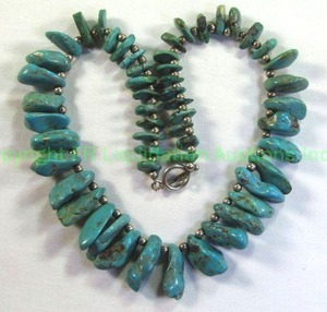 lot 551 image: Sterling Silver and Turquoise 18L necklace. Marked 925