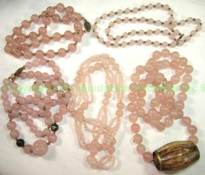 lot 602 image: Selection of Rose Quartz Bead Necklaces 5 ct