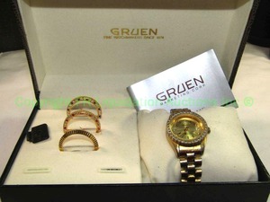 lot 611 image: Gruen Diamond Marker Watch with interchangeable bezels and original packaging.