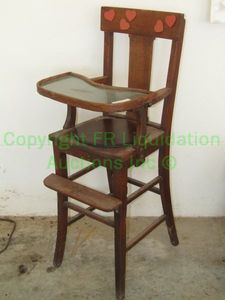 lot 177 image: Vintage childs high chair, for collectors purposes only, not for actual use