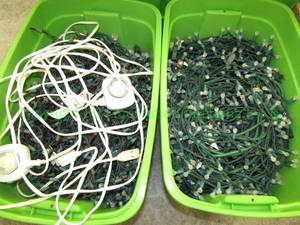 lot 187 image: Two totes full of Christmas lights