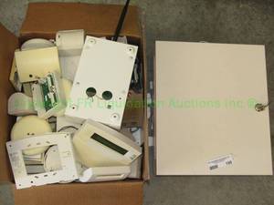 lot 190 image: Home electronics including alarm components and more as shown