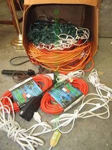 lot 191 image: Assorted electrical extension cords and more as shown