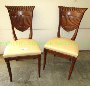 lot 193 image: French Neoclassical Style Shell Fan Back Dining Room Chairs