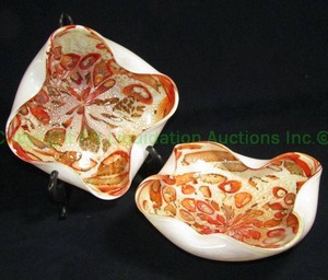 lot 234 image: Murano Sommerso hand blown art glass pinched catchall bowls (Bid is times the quantity of 2) Made In Italy