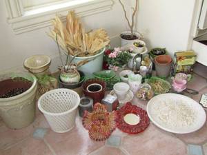 lot 246 image: Assorted planters, flower pots and more as shown