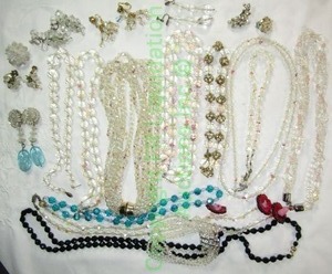 lot 620 image: Selection of Aurora Borealis and Crystal Jewelry. Some are branded like De Lilly and Coro and more.