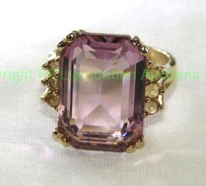 lot 667 image: Yellow Gold (unmarked) with double prong set Faceted Amethyst Gemstone. Please Preview