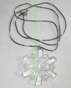 lot 672 image: Gorham Crystal Snowflake Pendant (Marked) on signed Gorham silver 24 chain