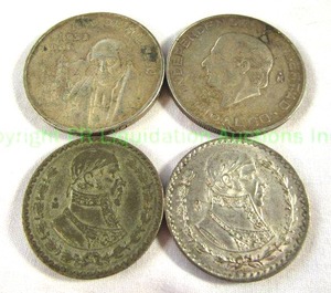 lot 488 image: Vintage Silver Mexican pesos