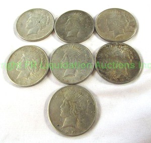 lot 500 image: Silver peace dollars 1925 (Bid is times the quantity of 7)