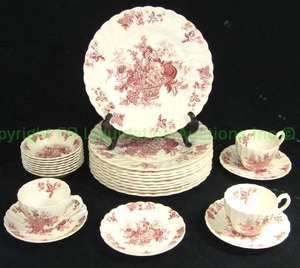 lot 218 image: Antique Myott Son & Co. Bountiful fine Staffordshire serving ware
