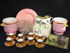 lot 207 image: Vintage Neiman Marcus branded serve ware, Limoges, Jay Strongwater Frame Plus