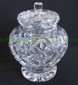 lot 313 image: Signed Waterford crystal Lismore lidded ginger jar, marked