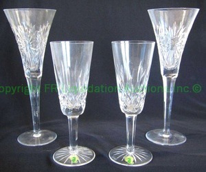 lot 309 image: Waterford crystal stemware. Includes 2 Lismore stems and 2 Millennium Pattern