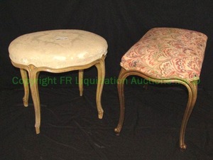 lot 296 image: Upholstered stool duo as shown