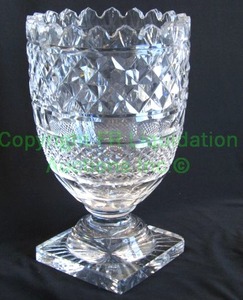 lot 349 image: Waterford Signed square foot cordial, Sawtooth Rim, marked, 11 tall