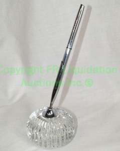lot 305 image: Waterford crystal pen holder & pen, marked