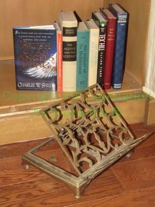 lot 393 image: Author signed books (8 total) and brass reading stand