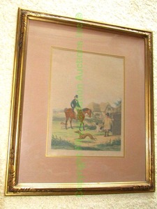 lot 378 image: Going Out by W.J. Shayer engraved by J. Harris Framed and matted Lithograph 29 x 34